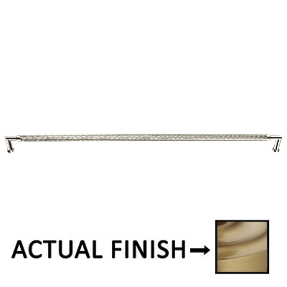 18" Centers Knurled Cabinet Pull In Satin Brass