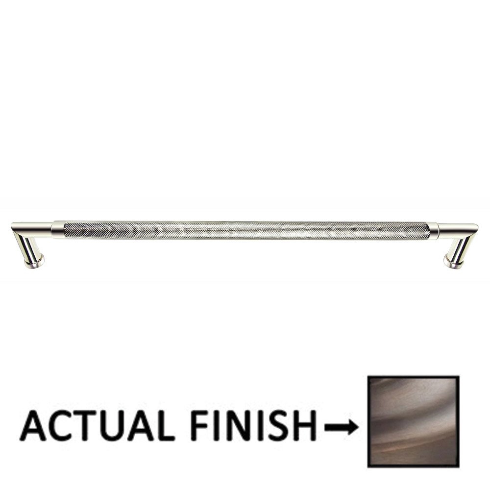18" Centers Knurled Appliance Pull In Antique Brass Lacquered