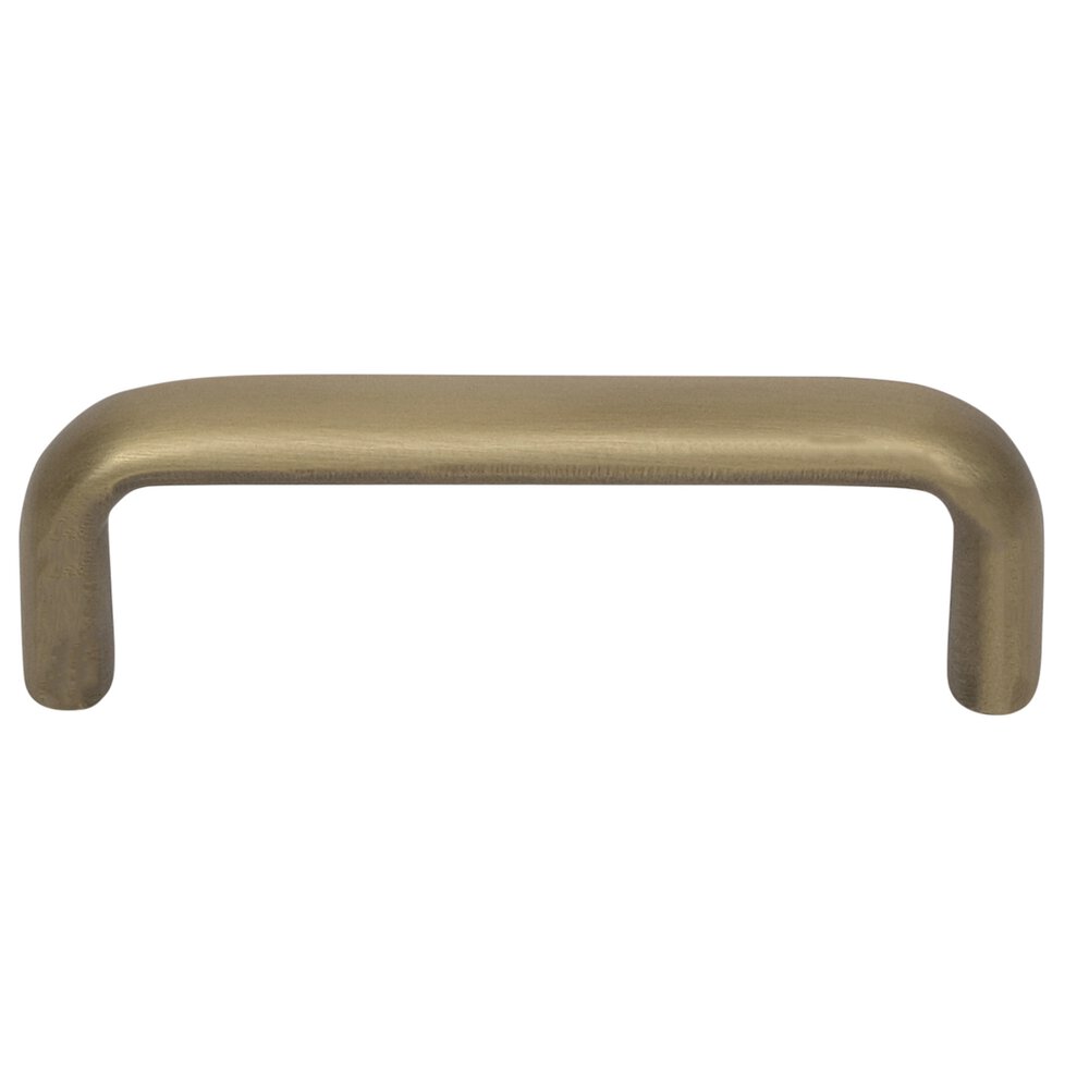 4" Centers Oval Cabinet Pull  in Antique Brass Lacquered