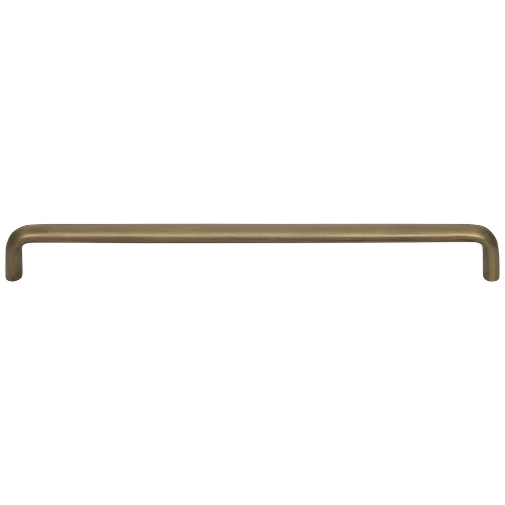 12" Centers Oval Cabinet Pull in Antique Brass Lacquered