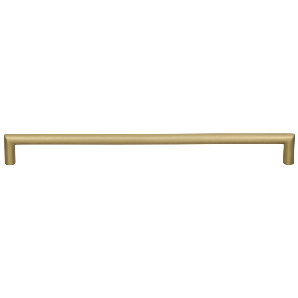 12" Centers Miter Cabinet Pull in Satin Brass Lacquered