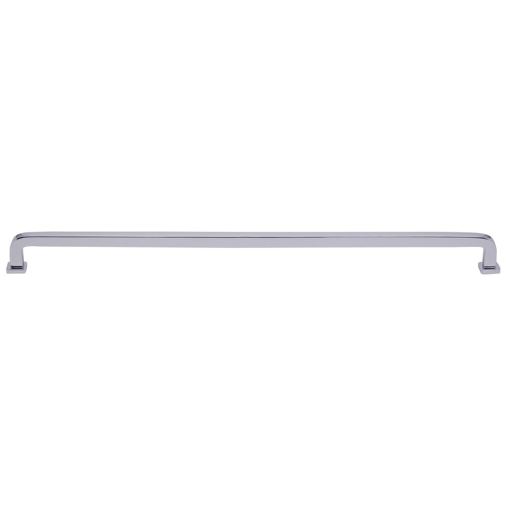 18" Centers Square Radius Cabinet Pull in Polished Chrome