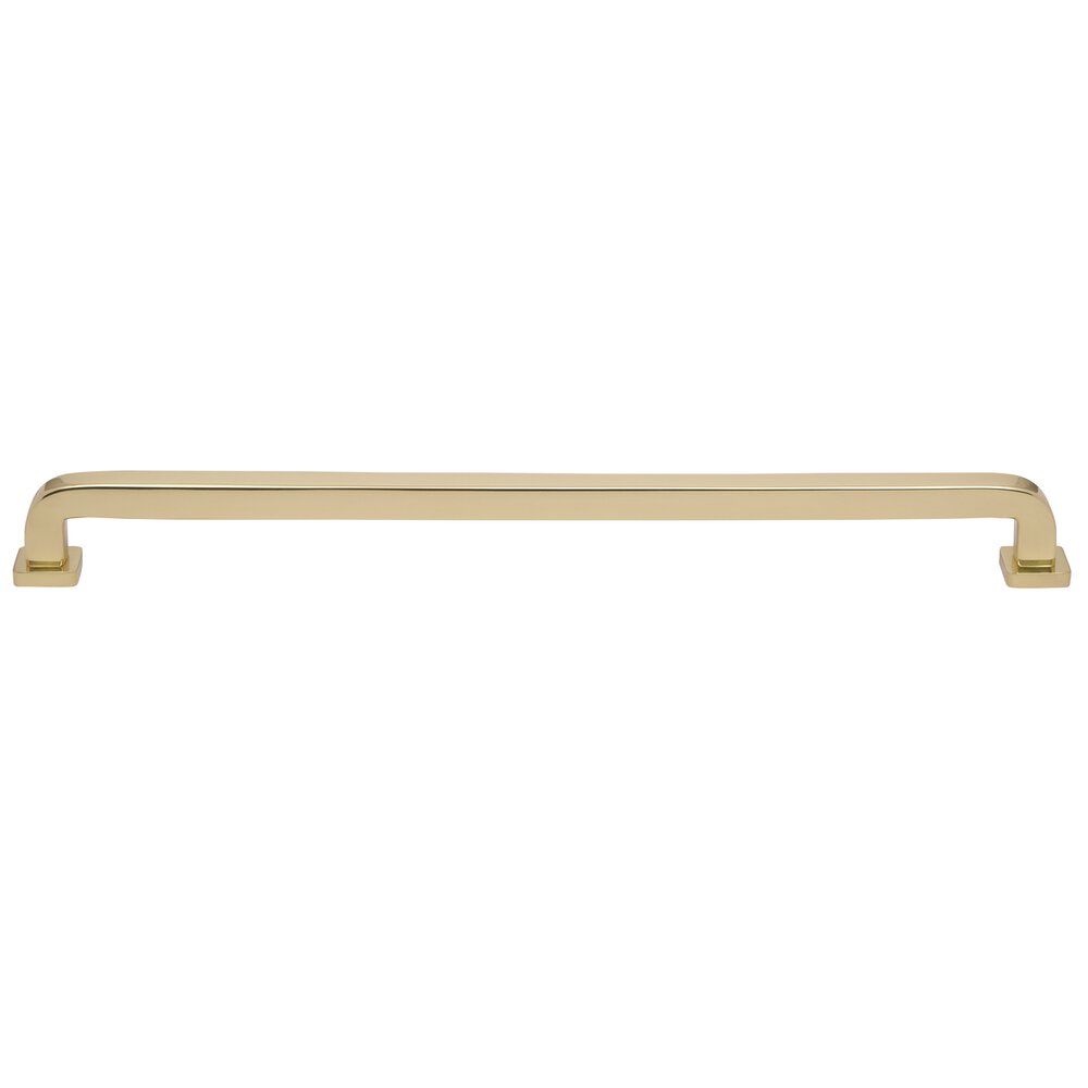 18" Centers Square Radius Appliance Pull in Polished Brass Unlacquered