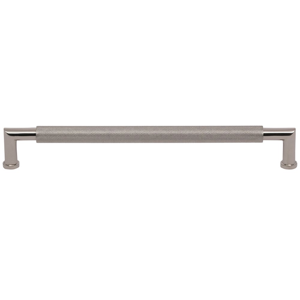 10" Centers Knurled Cabinet Pull in Polished Nickel Lacquered