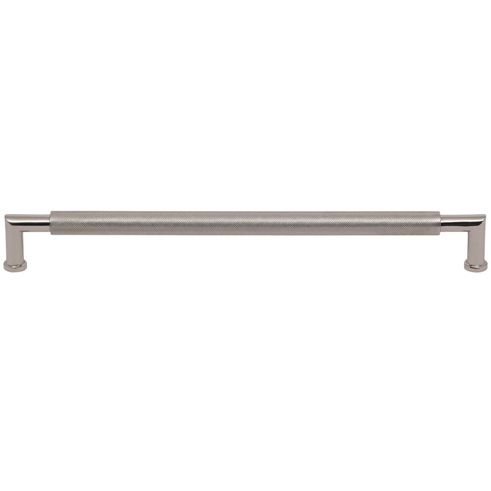 12" Centers Knurled Cabinet Pull in Polished Nickel Lacquered