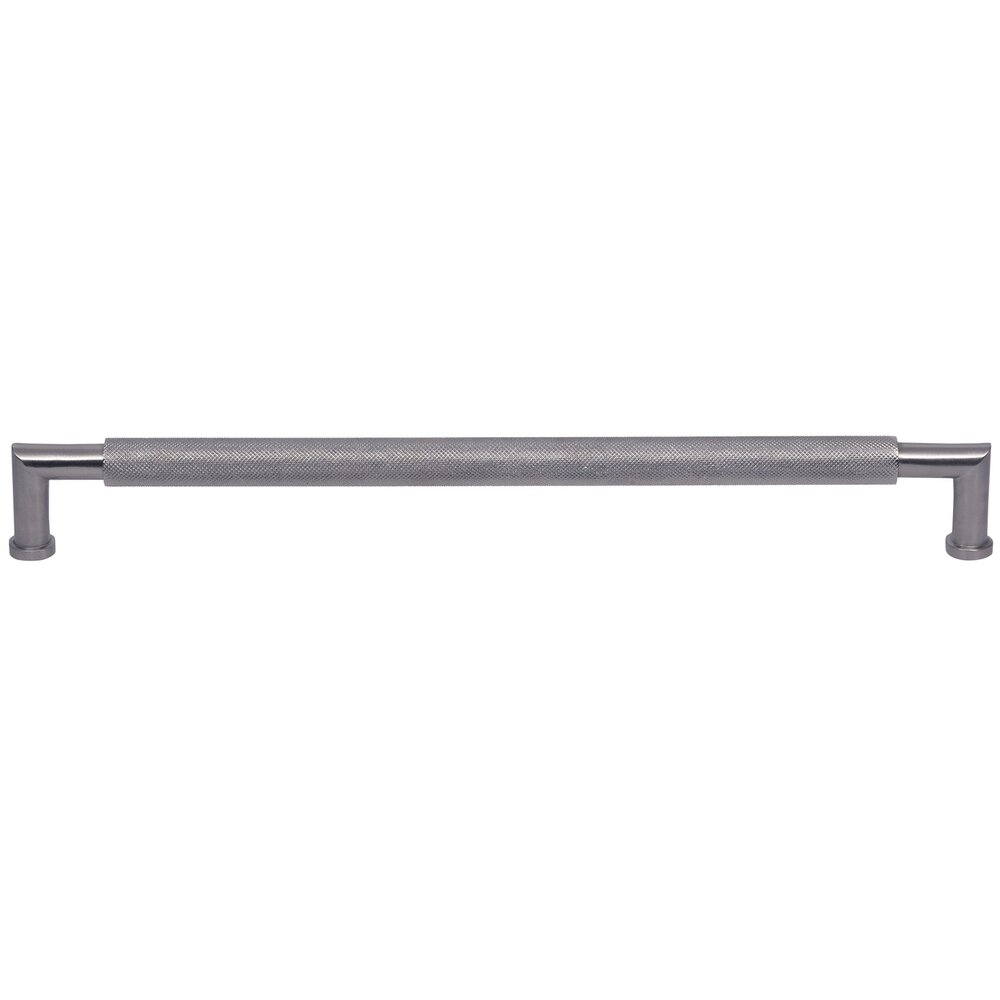 12" Centers Knurled Cabinet Pull in Satin Nickel Lacquered