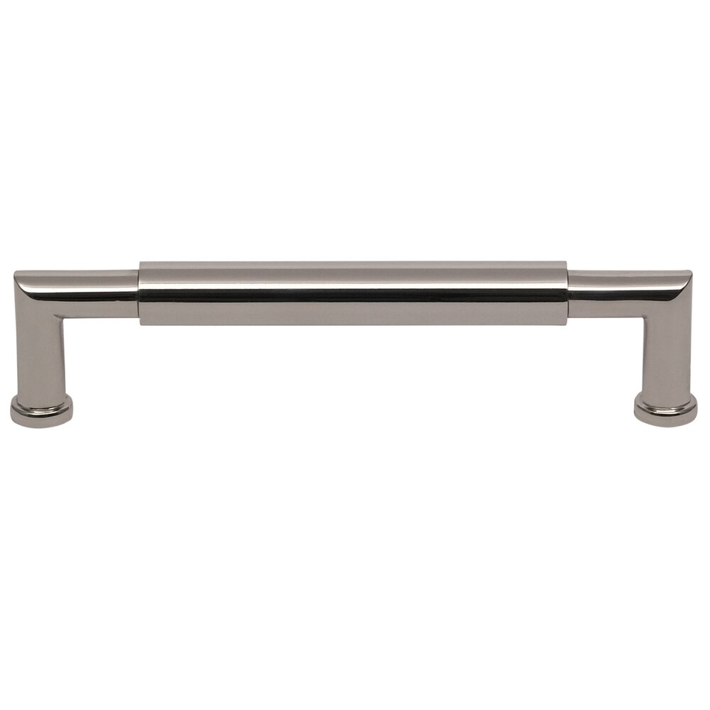 6" Centers Plain Cabinet Pull in Polished Nickel Lacquered