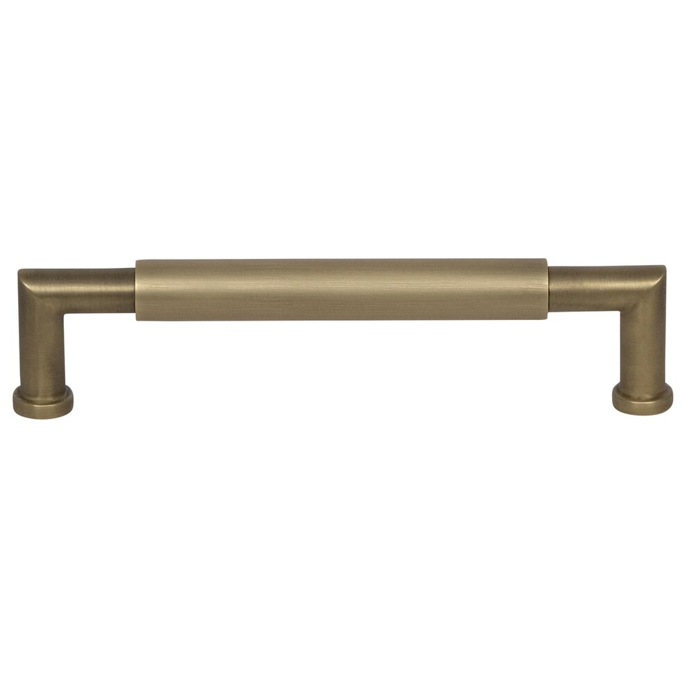 6" Centers Plain Cabinet Pull in Antique Brass Lacquered