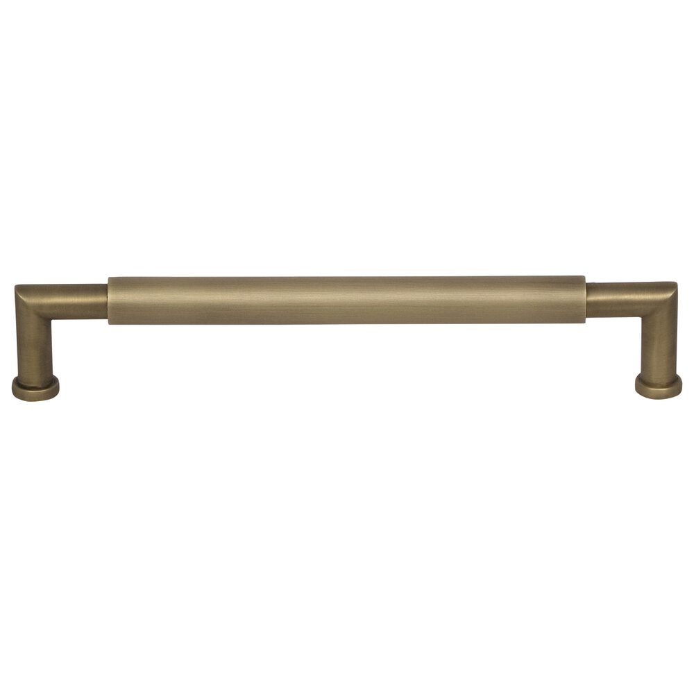 8" Centers Plain Cabinet Pull in Antique Brass Lacquered