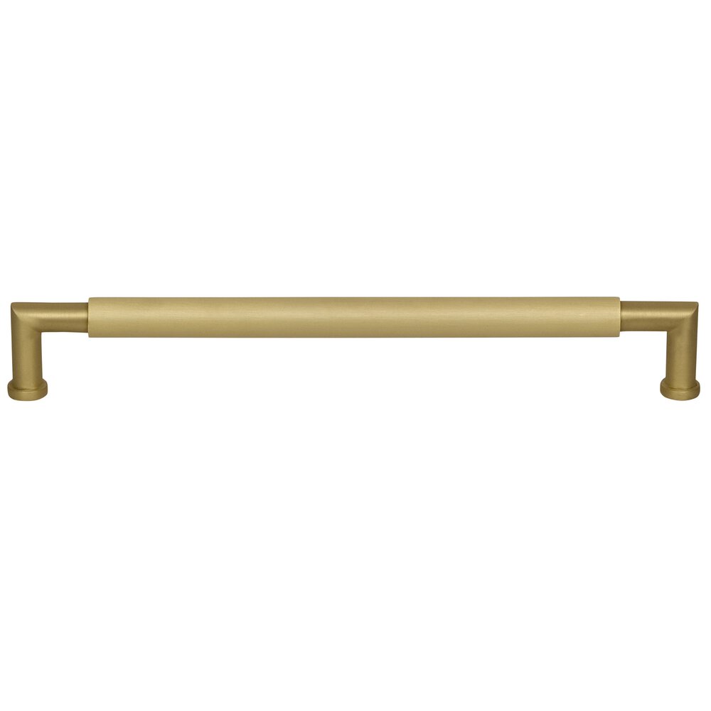10" Centers Plain Cabinet Pull in Satin Brass Lacquered