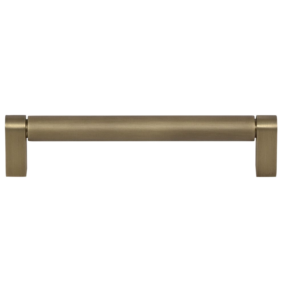 6" Centers Plain Cabinet Pull in Antique Brass Lacquered