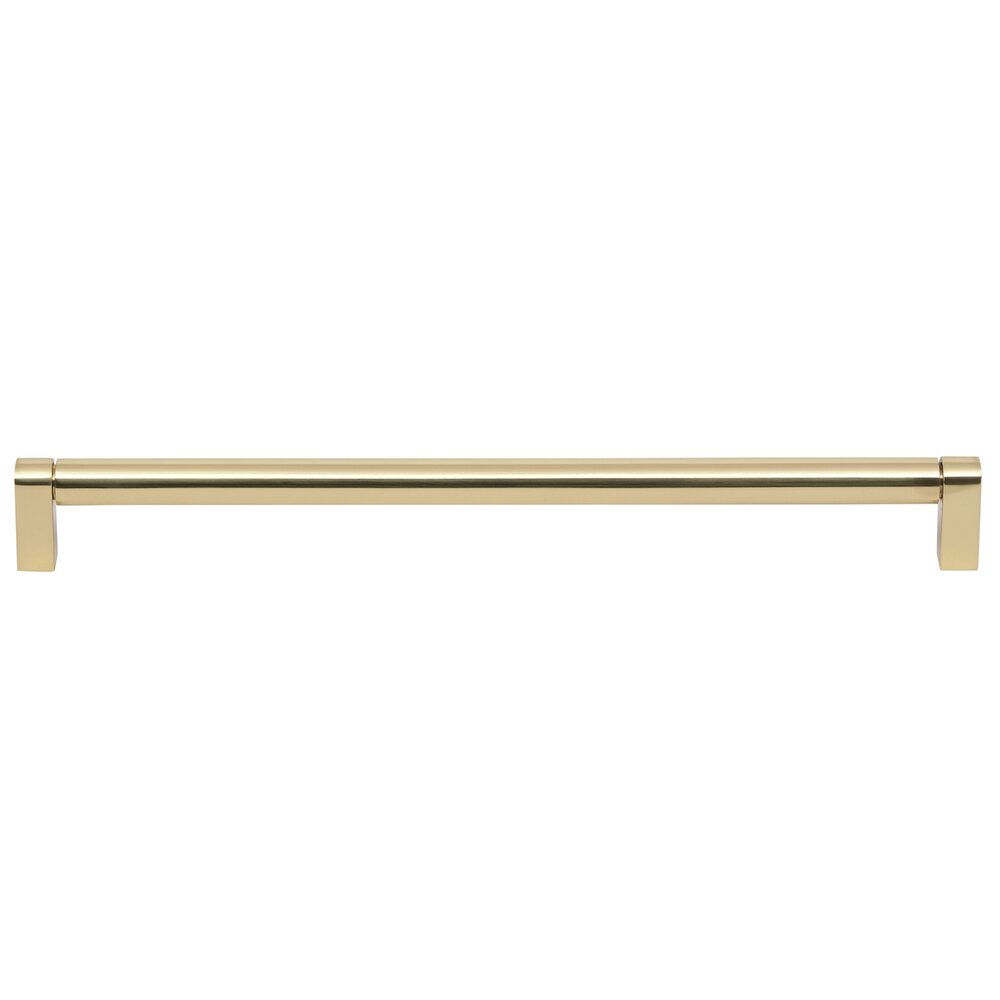 12" Centers Plain Cabinet Pull in Polished Brass Unlacquered