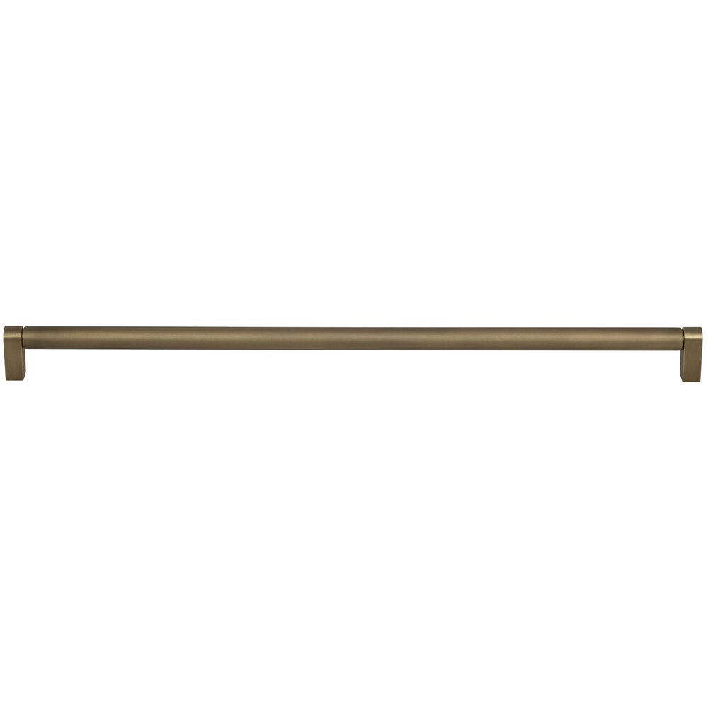 18" Centers Plain Cabinet Pull in Antique Brass Lacquered
