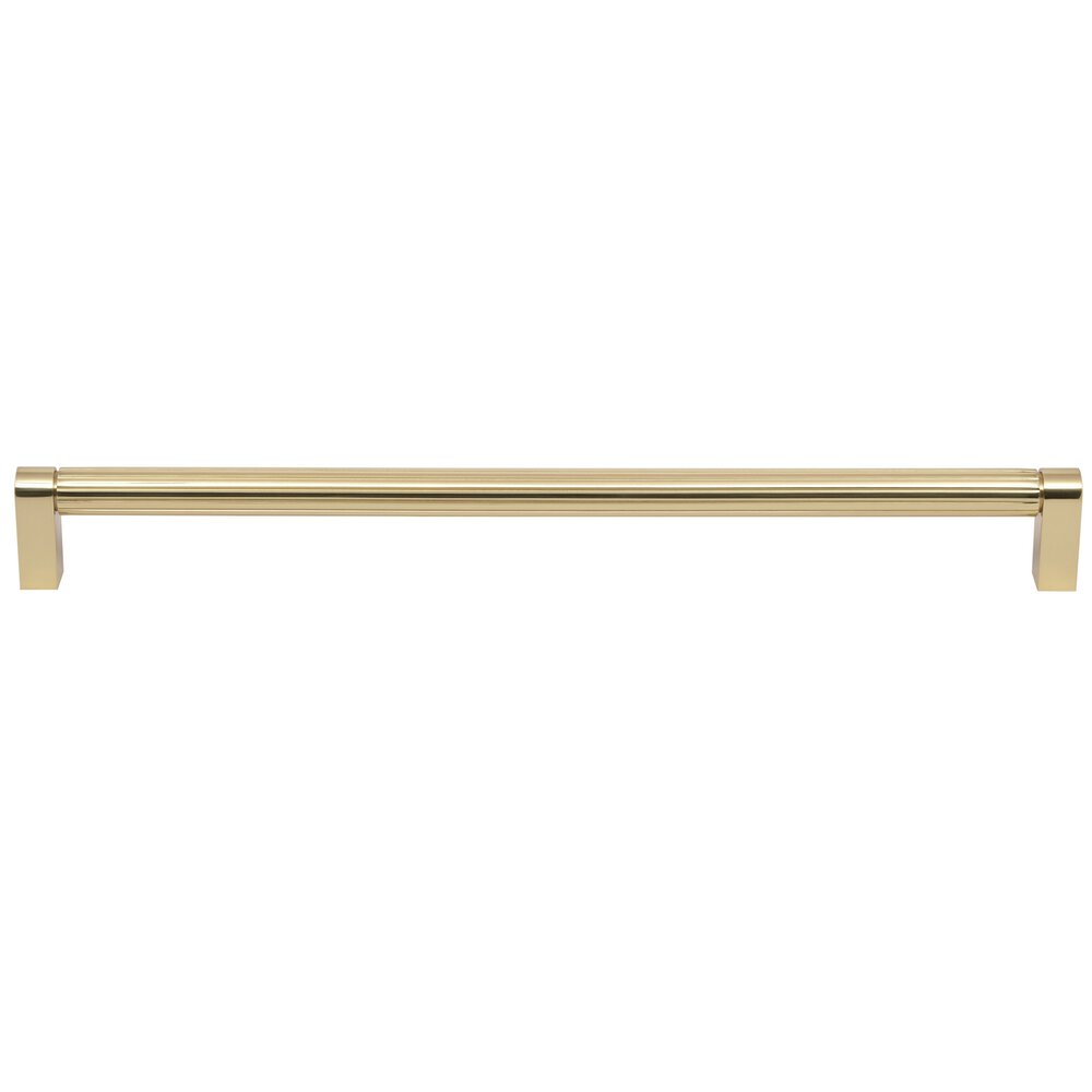 18" Centers Grooved Appliance Pull in Polished Brass Unlacquered