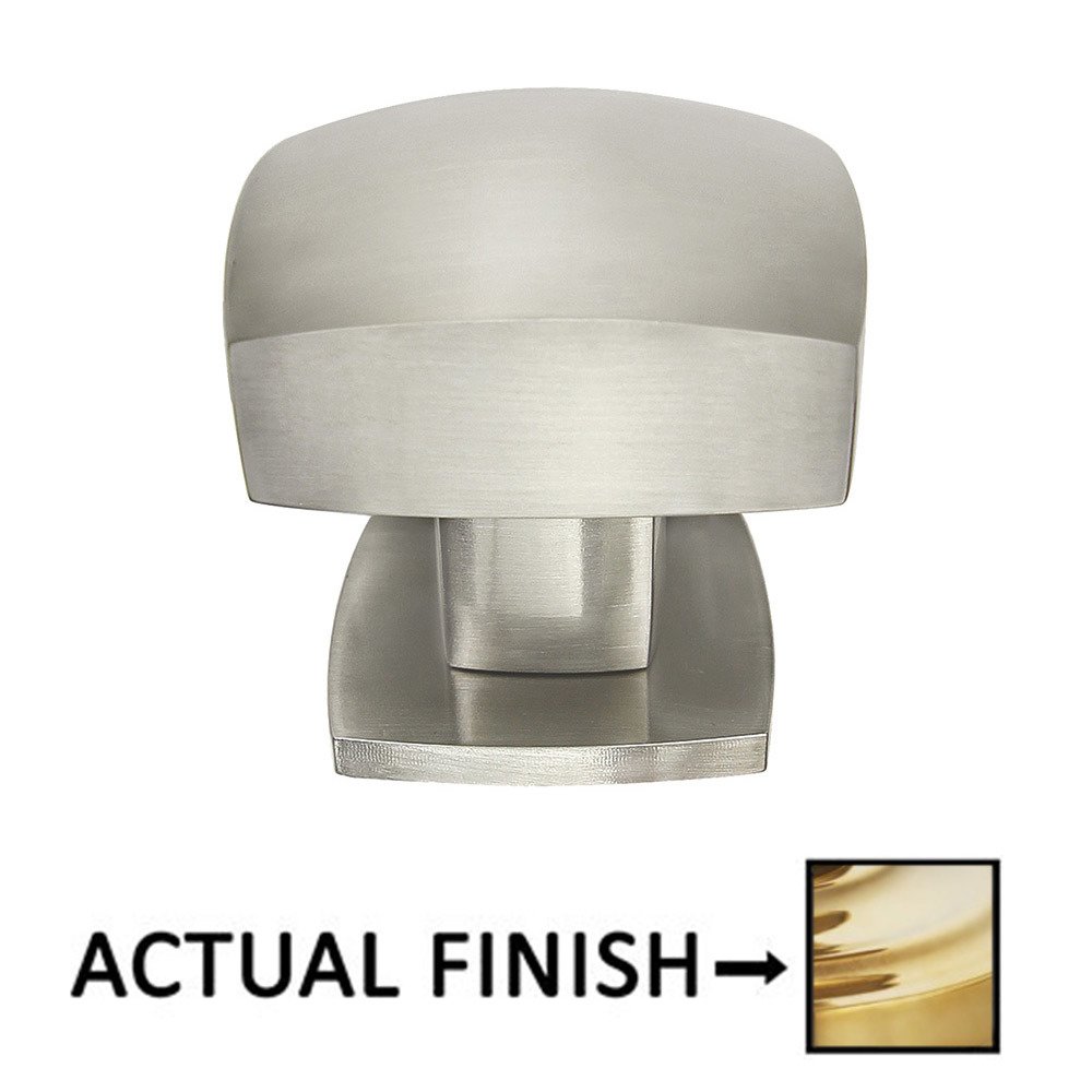 1 1/4" Squared Knob In Polished Brass Unlacquered