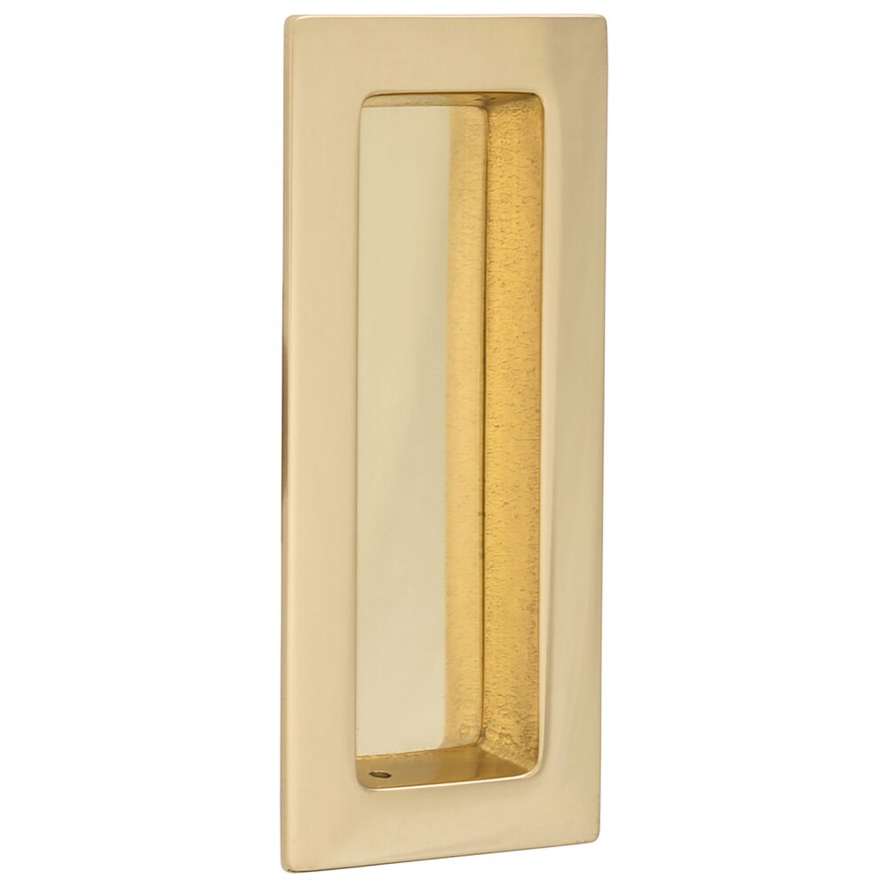 Modern Flush Pull in Polished Brass Lacquered