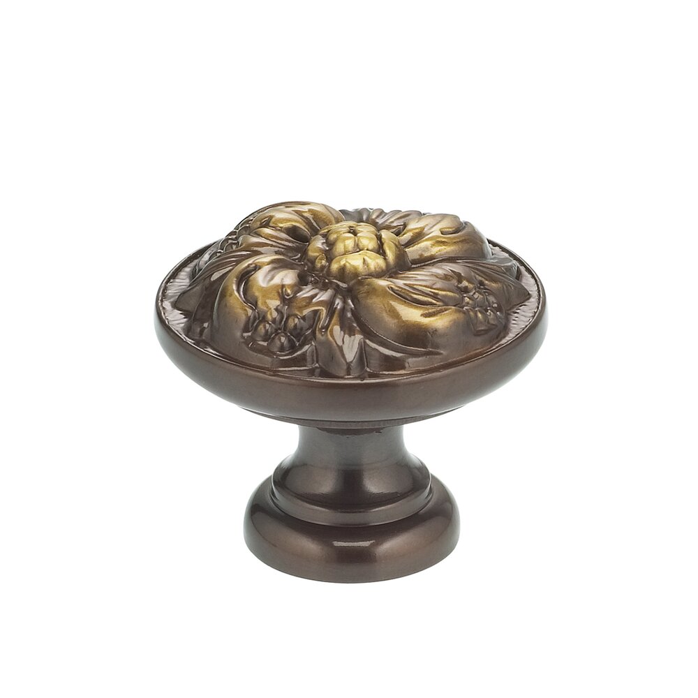 1 1/8" Flower Knob Shaded Bronze Lacquered