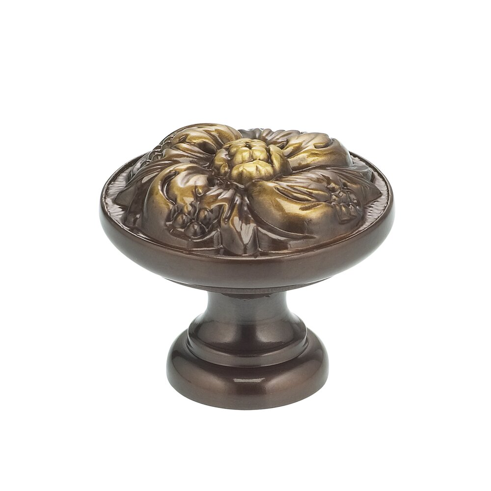 1 3/8" Flower Knob Shaded Bronze Lacquered