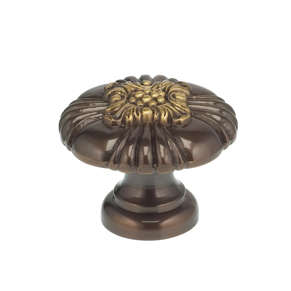 1 3/8" Floral Center Knob Shaded Bronze Lacquered