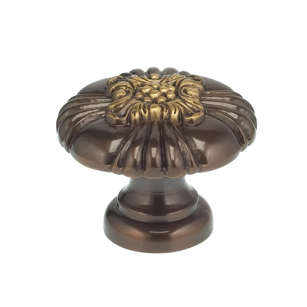 1 5/8" Floral Center Knob Shaded Bronze Lacquered