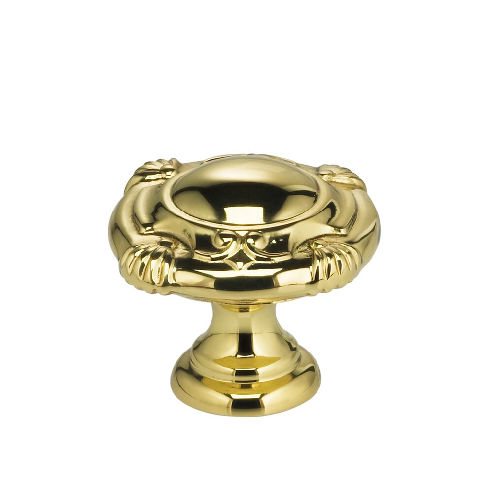 1 3/16" Crest Knob Polished Brass Lacquered