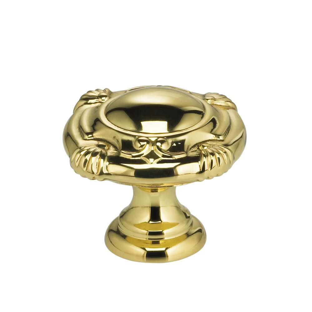 1 1/2" Crest Knob Polished Brass Lacquered