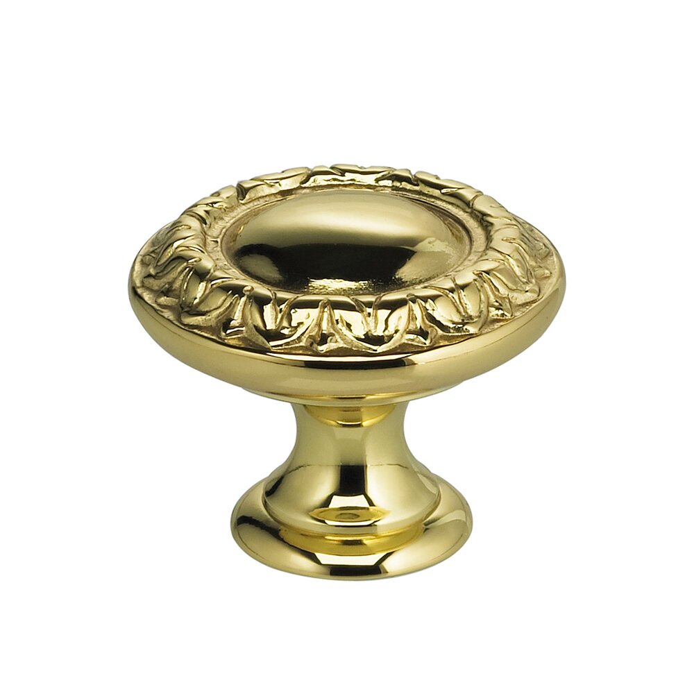 1 3/16" Border Knob Polished Brass Lacquered