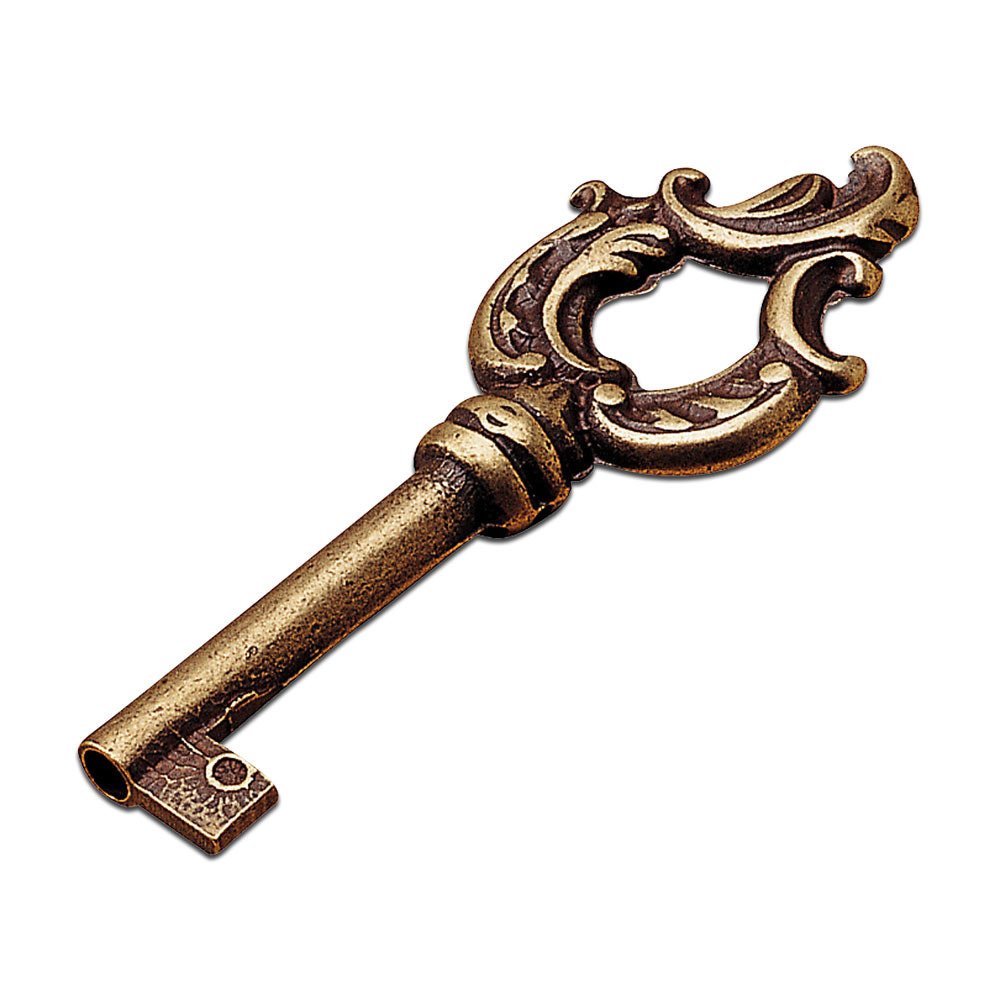 3 5/32" Long Decorative Key in Opaque Bronze