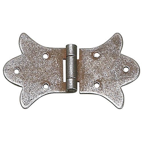 Forged Iron 3 11/32" Rustic Fleur Di Lis Surface Mount Hinge in Wrought Iron