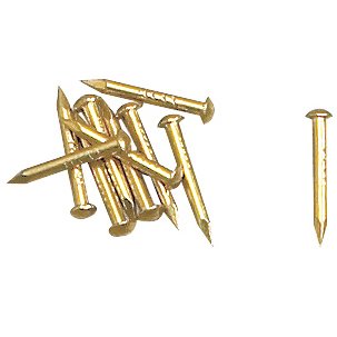 10 Pack of 1.8mm x 16mm Nails in Brass