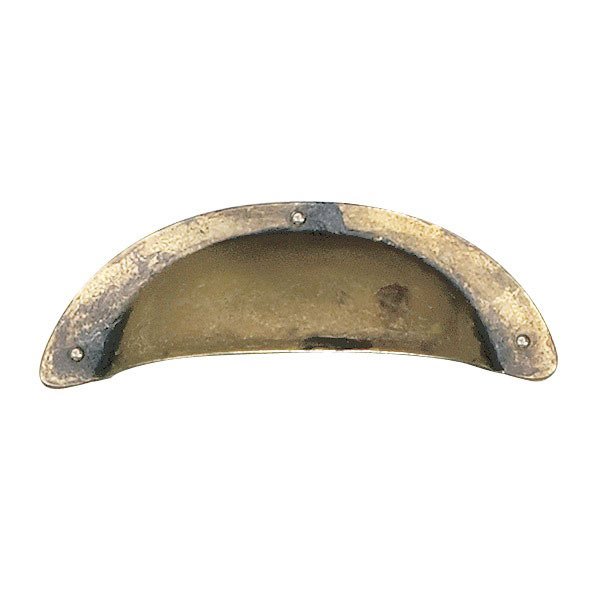 3 25/32" Long Front Mounted Cup Pull in Oxidized Brass