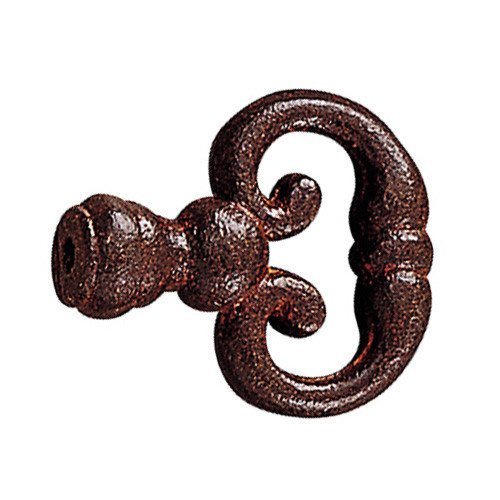 Forged Iron 1 3/8" Long Beaded Decorative Mock Key in Rust