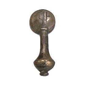 Solid Brass 3/4" Long Pendant Pull in Oxidized Brass