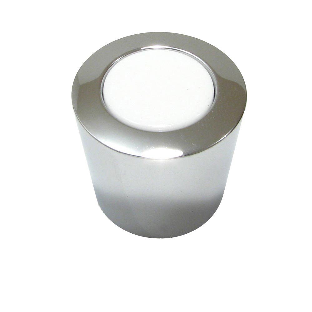 15/16" Diameter Tapered Knob in Chrome and White