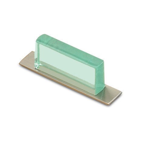 1 1/4" Centers Pure Pull in Brushed Nickel and Clear Green Plastic