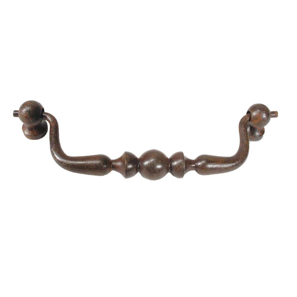 Forged Iron 4 3/4" Centers Ball-in-the-Center Drop Pull in Rust