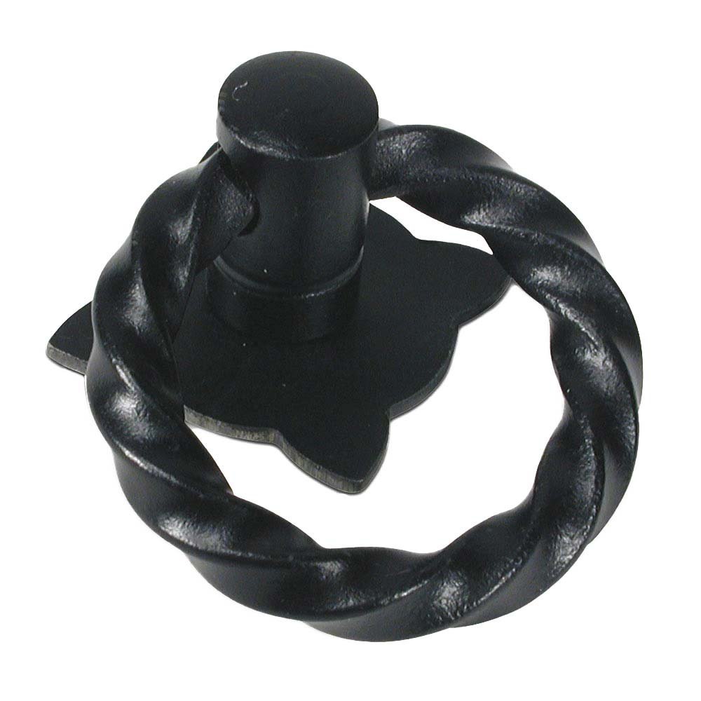 1 3/16" Diameter Twist Ring Pull in Matte Black