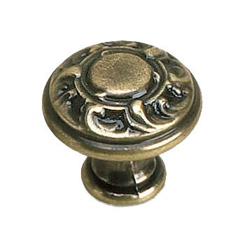 Solid Brass 1" Diameter Swirl Embossed Knob in Satin Bronze