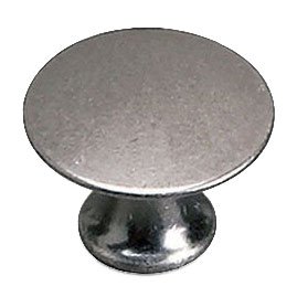 Solid Brass 1" Diameter Flat Knob in Faux Iron