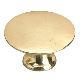 Solid Brass 1 3/8" Diameter Flat Knob in Brass
