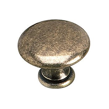 Solid Brass 1" Diameter Dome Knob in Burnished Brass