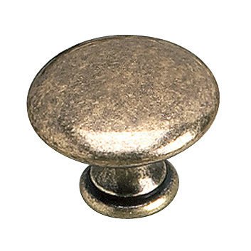 Solid Brass 1 3/16" Diameter Dome Knob in Burnished Brass