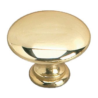 Solid Brass 1 3/8" Diameter Dome Knob in Brass