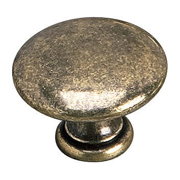 Solid Brass 1 3/8" Diameter Dome Knob in Burnished Brass