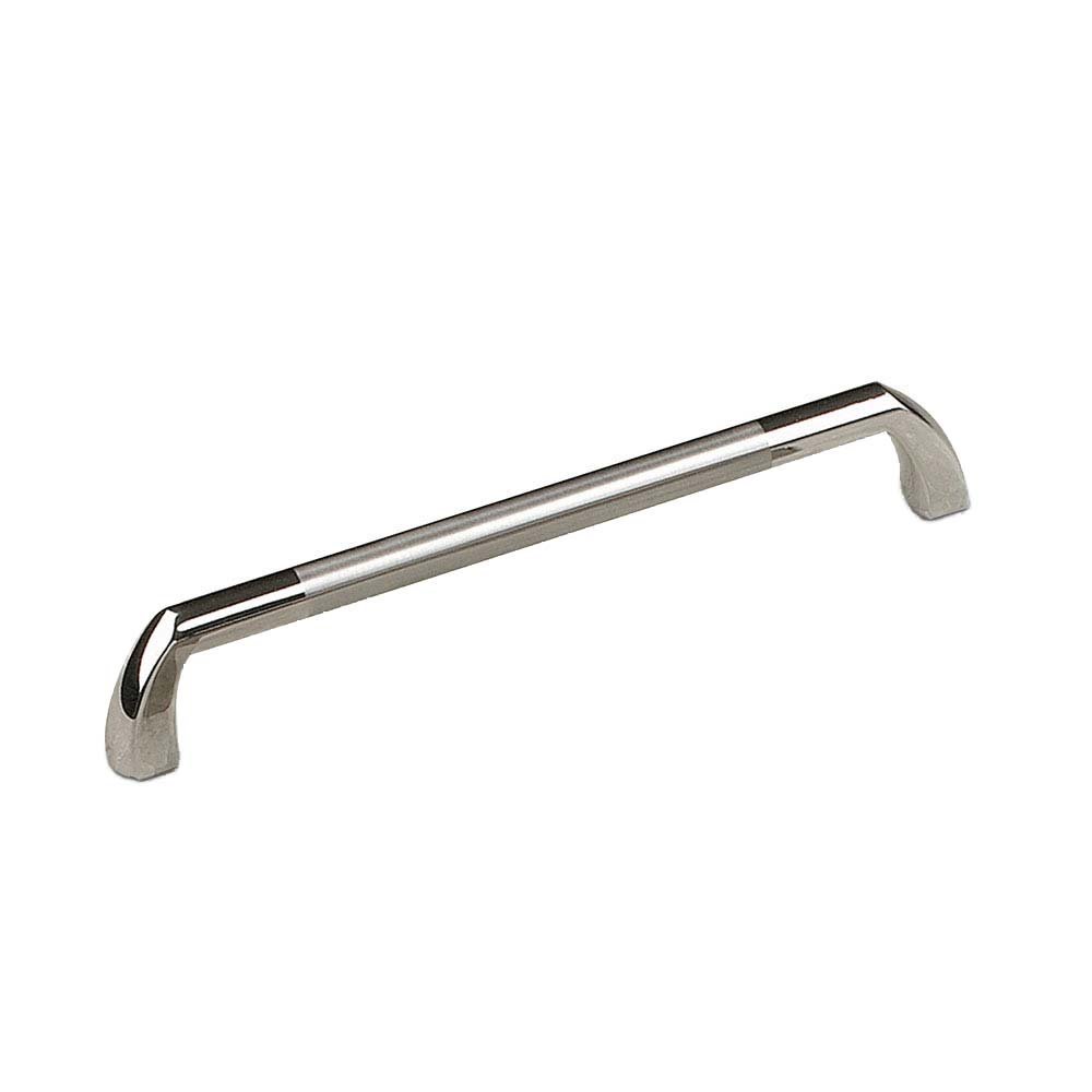 6 1/4" Centers Straight Pull with Curved Ends in Chrome and Brushed Nickel
