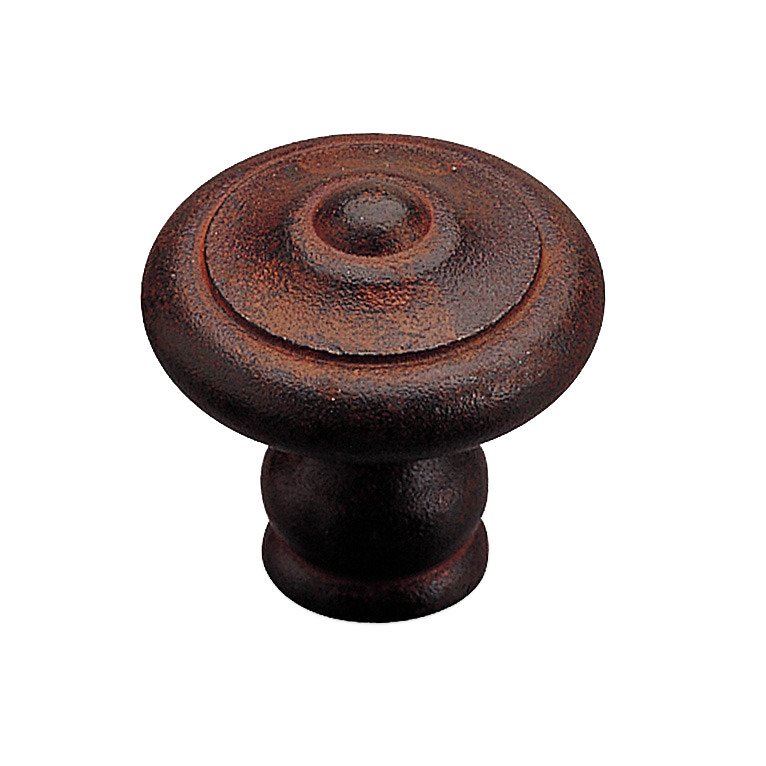 Forged Iron 25/32" Diameter Ball-in-the-Center Flat-top Knob in Rust