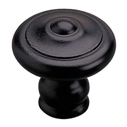 Forged Iron 1 3/8" Diameter Ball-in-the-Center Flat-top Knob in Matte Black