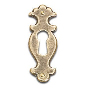 Solid Brass 2 1/4" Long Escutcheon in Burnished Brass