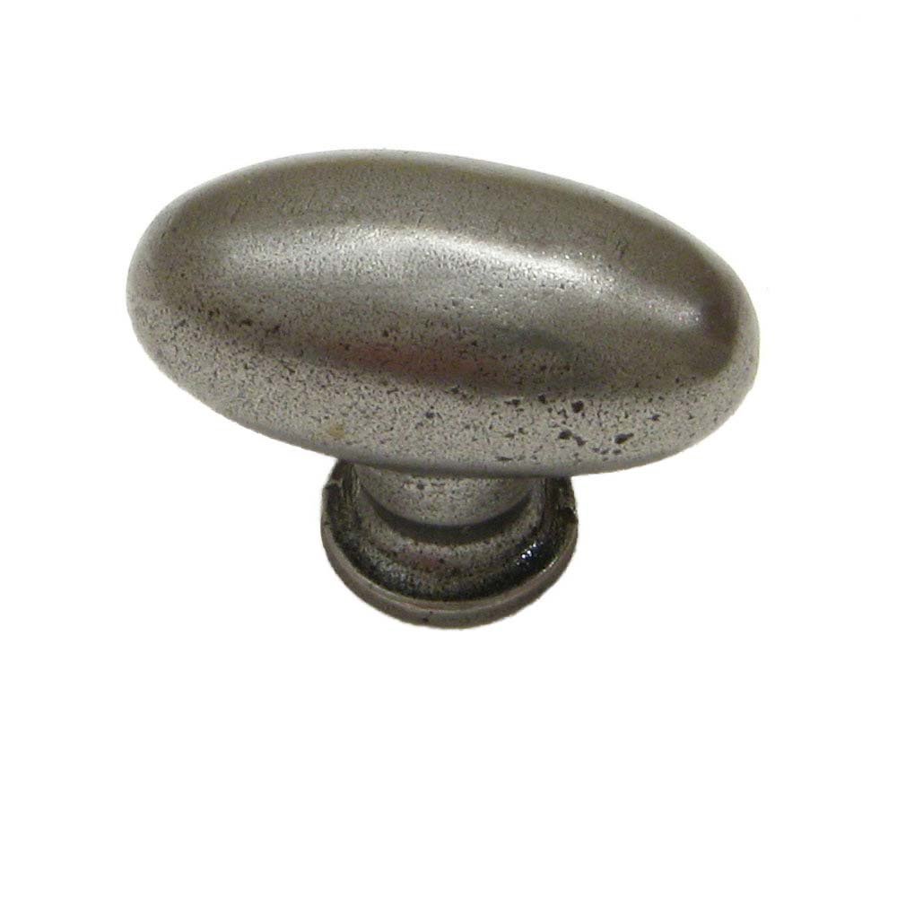 Cast Iron 1 9/16" Egg Shaped Knob in Natural Iron