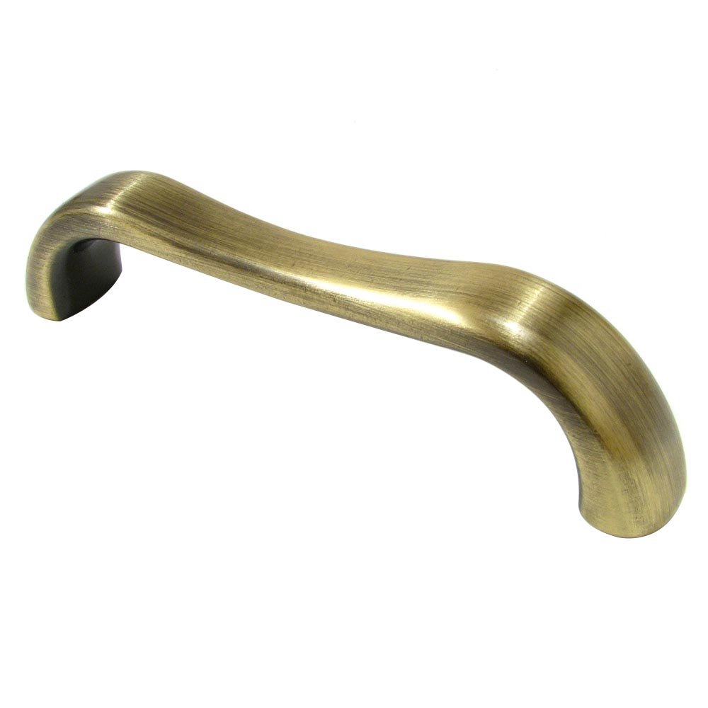 Solid Brass 3 3/4" Centers Wavy Handle in Antique English